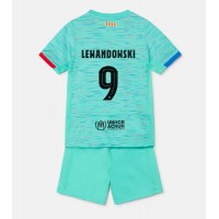 Fotballdrakt Barn Barcelona Robert Lewandowski #9 Tredjedraktsett 2023-24 Kortermet (+ Korte bukser)